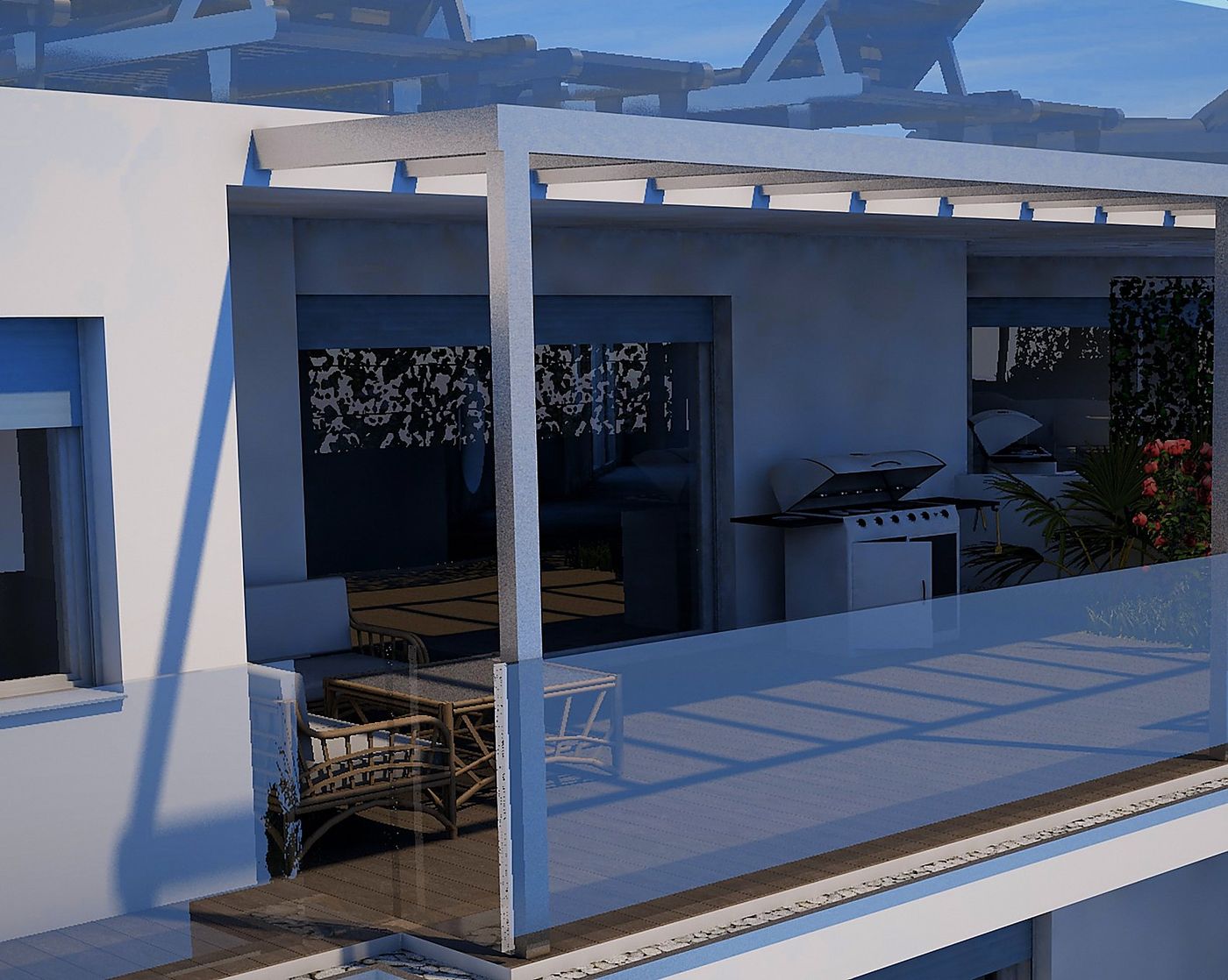 Bali: la pergola, gli arredi e la parete verde